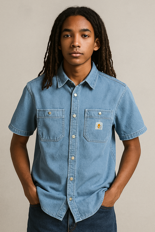 A jeans half shirt