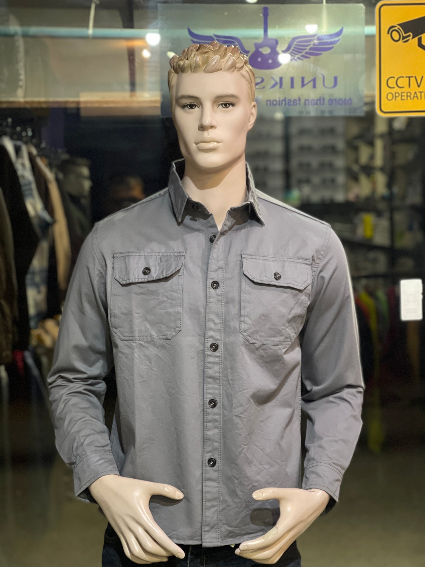 Cotton cargo slim fit shirt